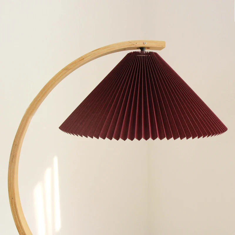 Afralia™ Nordic Wood Floor Lamp, Pleated Decoration for Living Room, Bedroom, Study & Dining