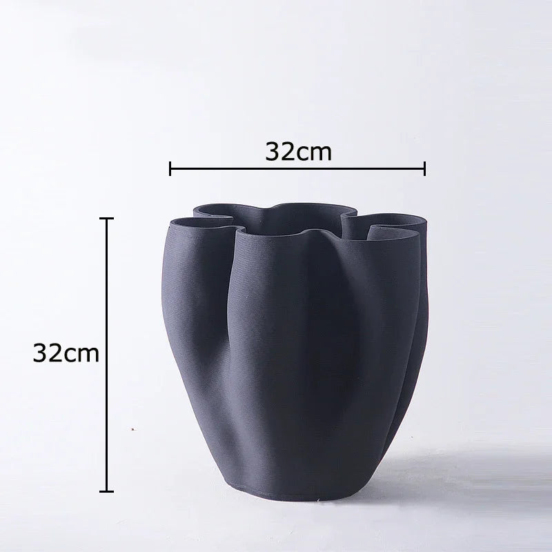 Afralia™ Flower Bud Ceramic Vase for Living Room Decor - Large Floor Standing Flowers Arrangement