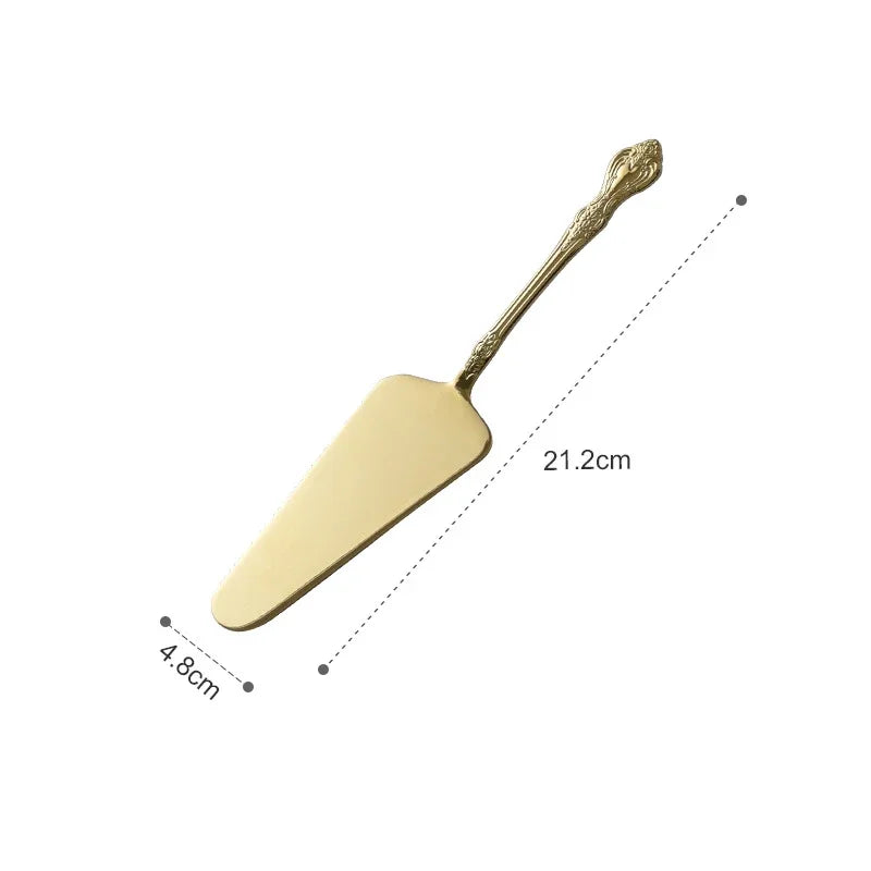 Afralia™ Gold Cake Shovel Spatula: Wedding Party Baking Pastry Serve Restaurant Silverware