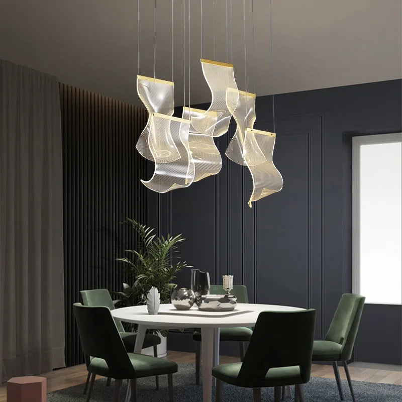 Afralia™ LED Ceiling Chandelier Stairs Pendant Lamp Modern Novelty Lighting Living Room Dining Room