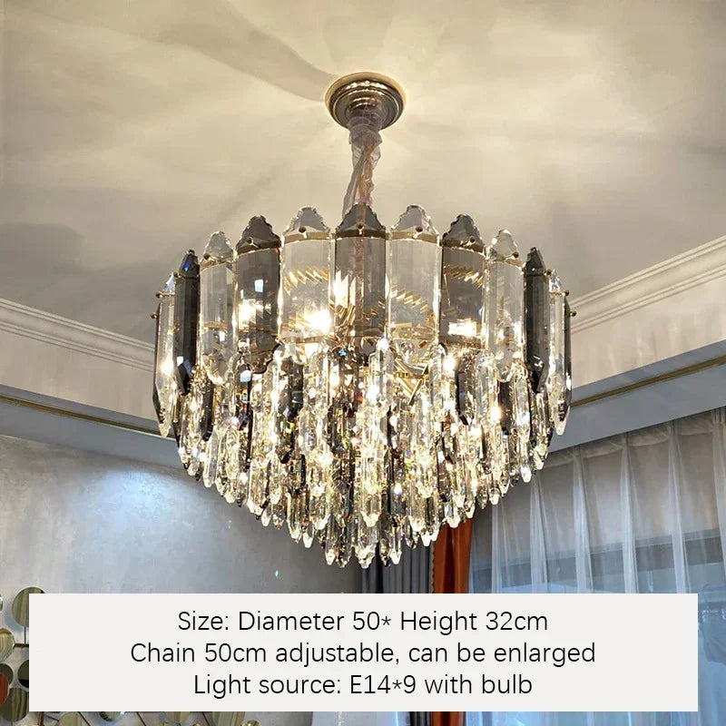 Afralia™ Crystal Chandelier: Modern Luxury LED Lighting for Living Room, Kitchen, and Dining Area