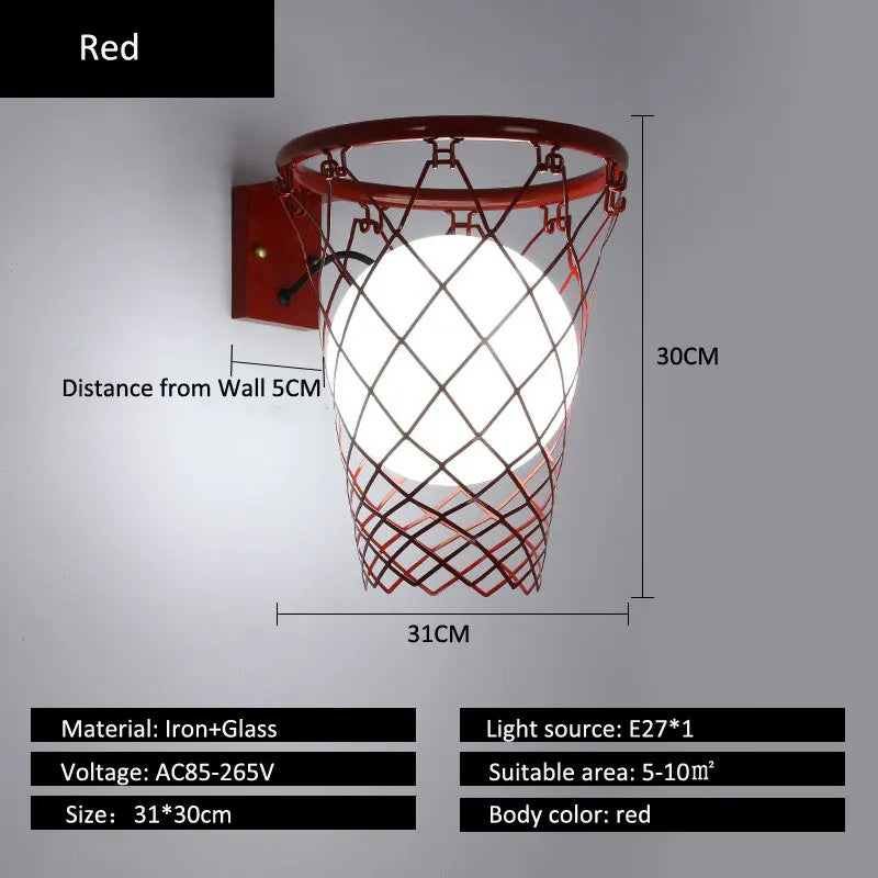 Afralia™ Basketball Wall Lamp: Nordic Creative, Personalized, Ideal for Various Rooms