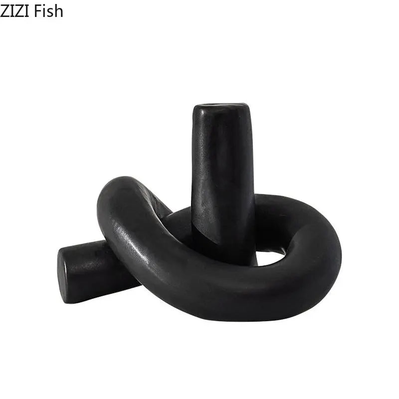 Afralia™ Ceramic Knot Sculpture Abstract Desk Decor Artwork Room Aesthetic Statues