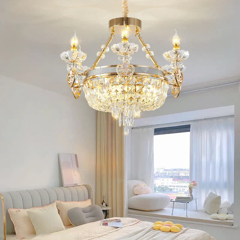 Afralia™ European Luxury Crystal Chandelier for Living Room, Duplex Building Lamps