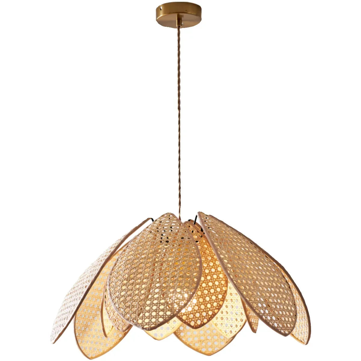 Afralia™ Rattan Petal Chandelier: Modern Nordic Wabi Sabi LED Pendant Light