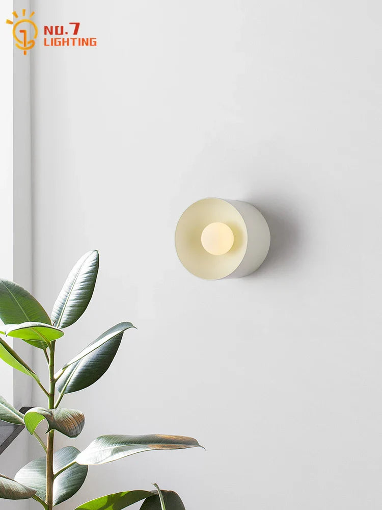 Afralia™ Modern LED Wall Lamp for Living Room/Bedroom/Cafe, Black/White Round Design