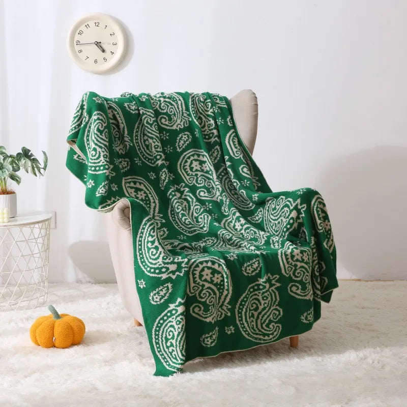 Afralia™ Cashew Pattern Two-Color Blanket for Living Room, Bedroom, or Balcony