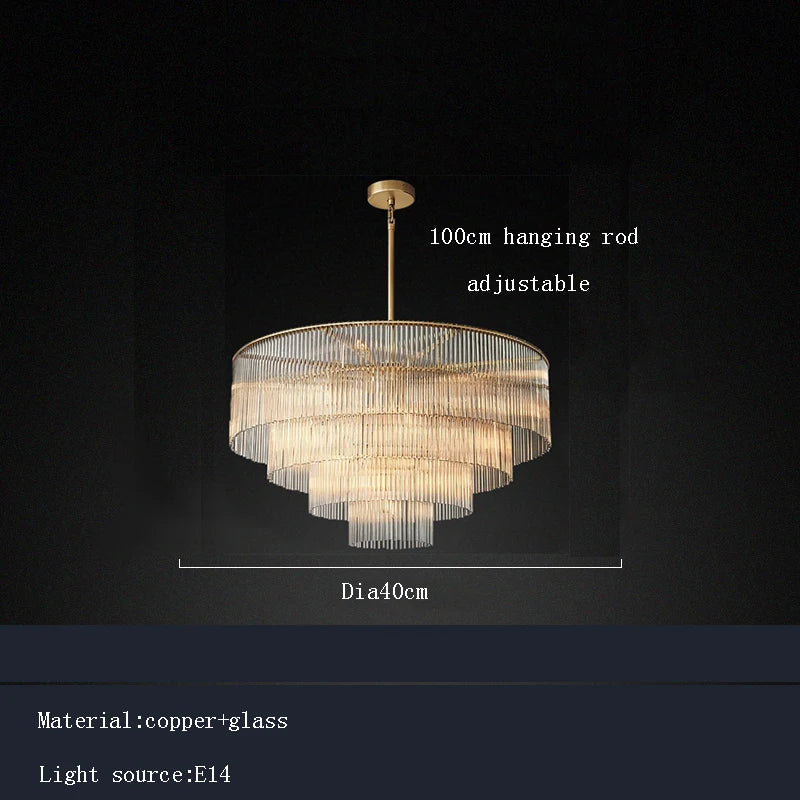 Afralia™ Brass Art Deco Nordic Chandelier with Glass Shade for Dining Room