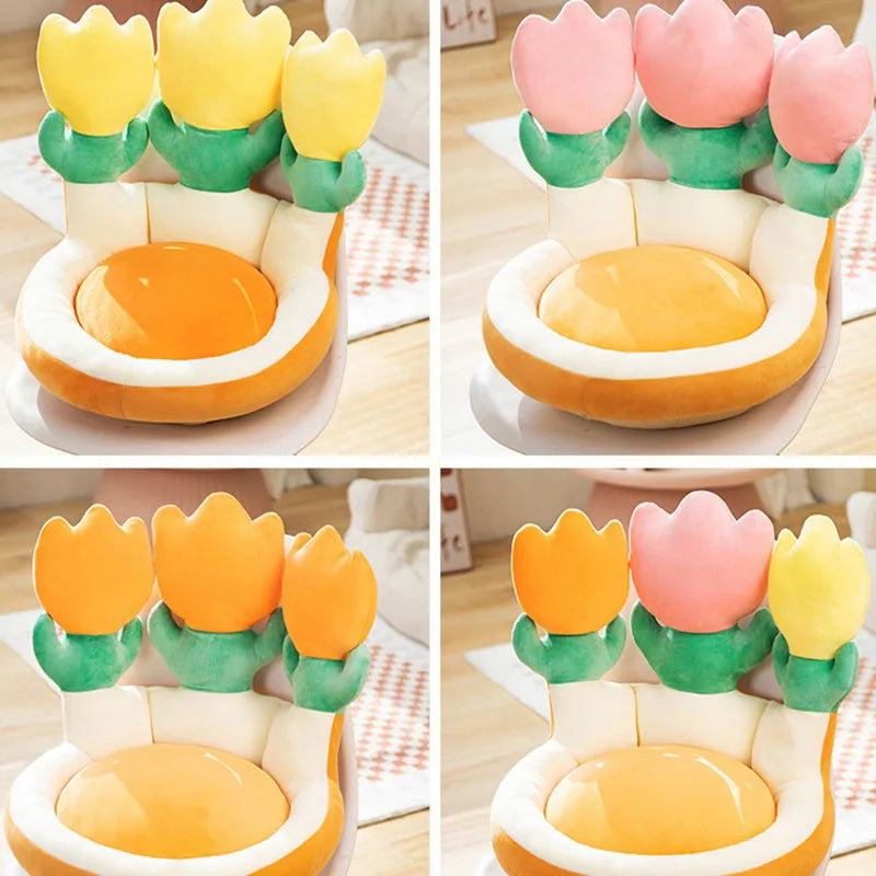 Afralia™ Plush Chair Cushion with Backrest for Comfortable Sitting Experience