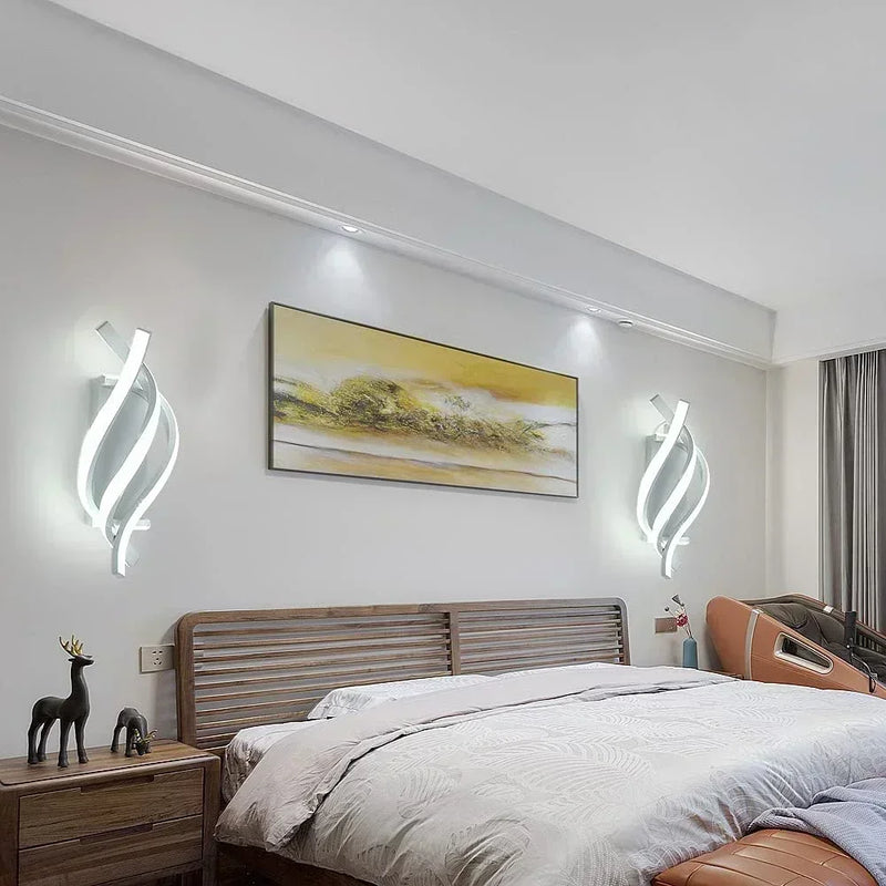 Afralia™ Modern LED Spiral Wall Sconce - Curved Design for Elegant Indoor Lighting