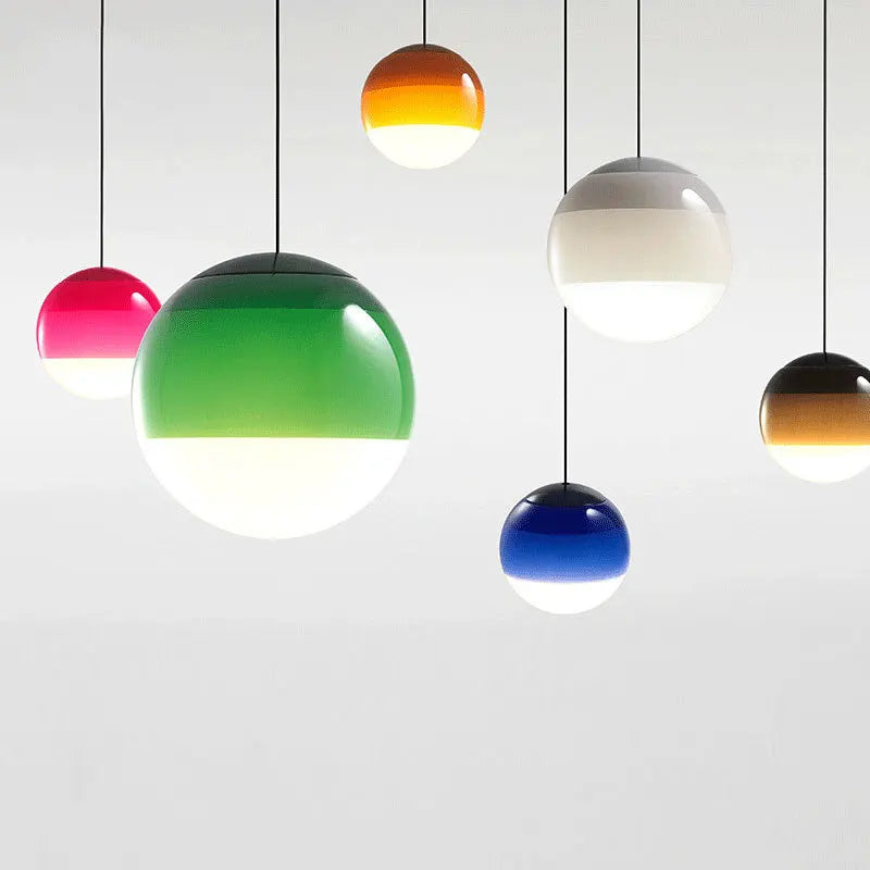 Afralia™ Nordic Glass Ball Pendant Light: Colorful LED Hanging Lamp for Dining, Bedroom, and Restaurant