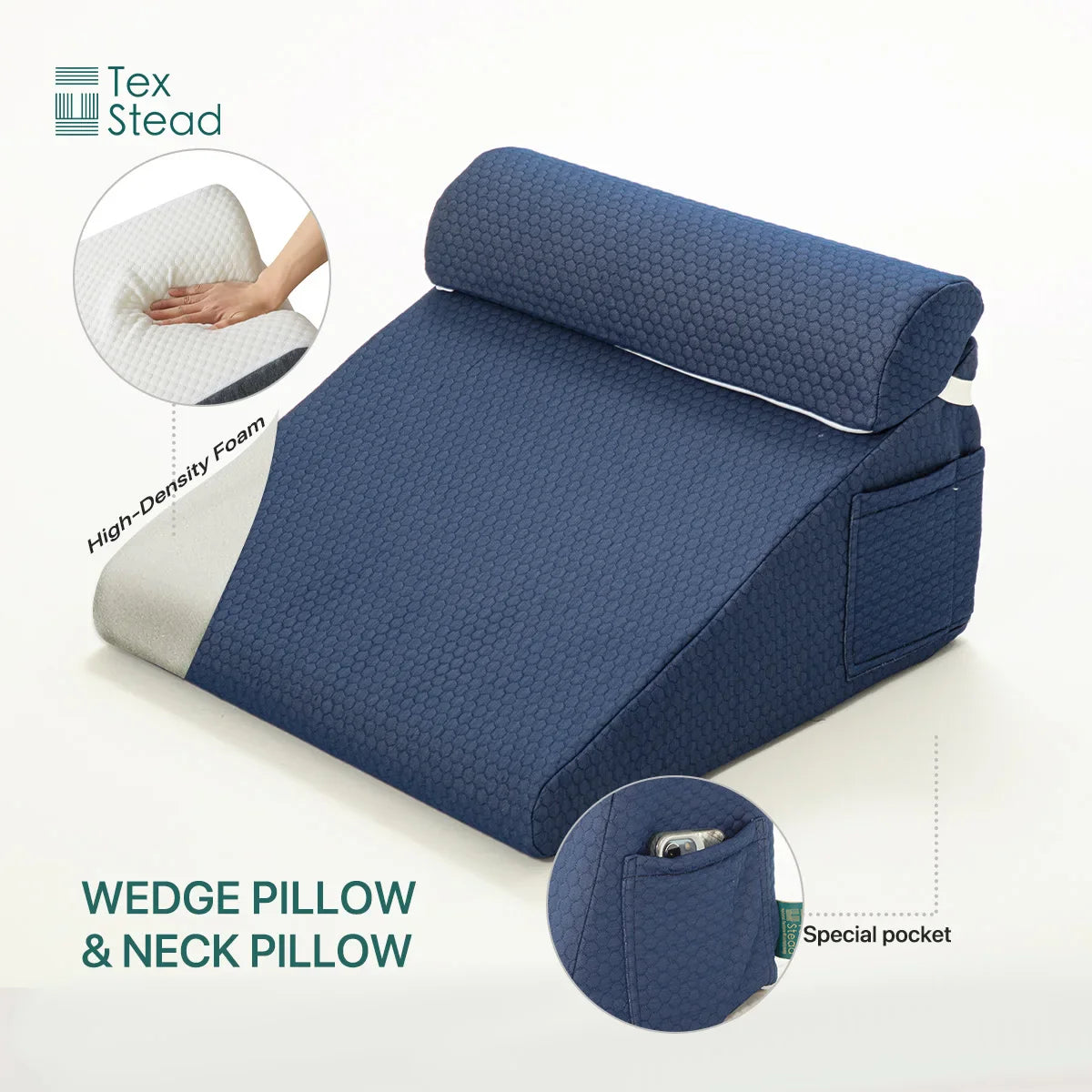 Afralia™ Memory Foam Wedge Pillow for Acid Reflux Relief & Comfort Support
