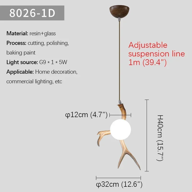 Afralia™ Nordic Antlers Chandelier for Restaurant Bar Cafe Homestay Wooden House Decor