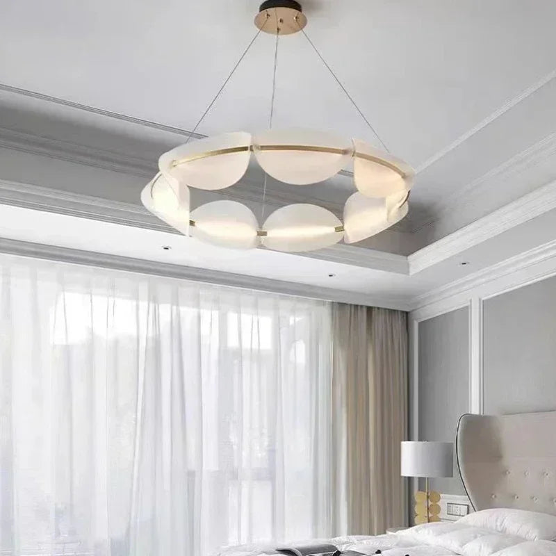 Afralia™ Circular LED Pendant Light for Living Room Dining Kitchen Bedroom Chandelier