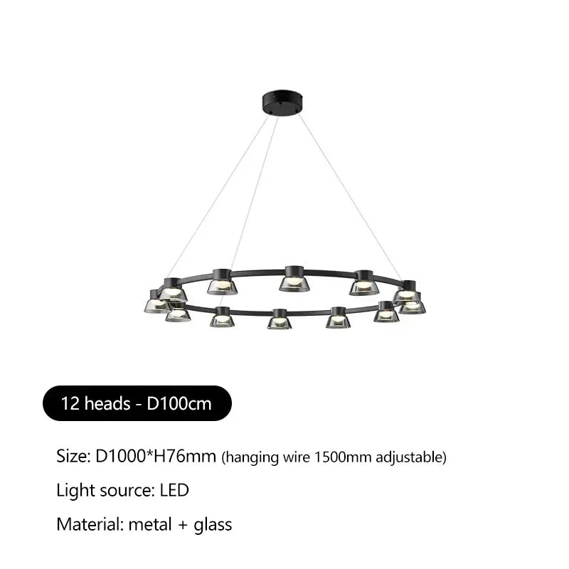 Afralia™ Modern Italian Design Chandelier Pendant Light for Living and Dining Room