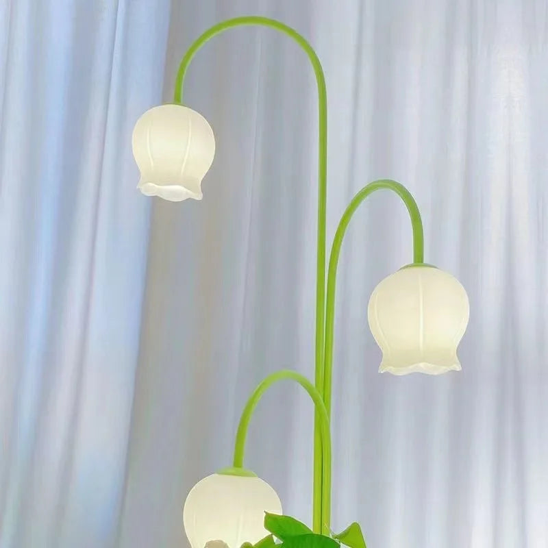 Afralia™ Orchid Bell Flower Floor Lamp for Modern Living Room and Bedroom Decor