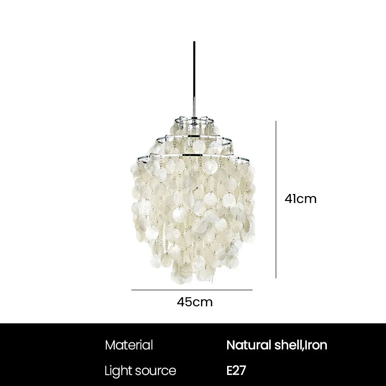 Afralia™ Modern Nordic Conch Chandelier Light Fixture for Bedroom/Living Room Art Decor