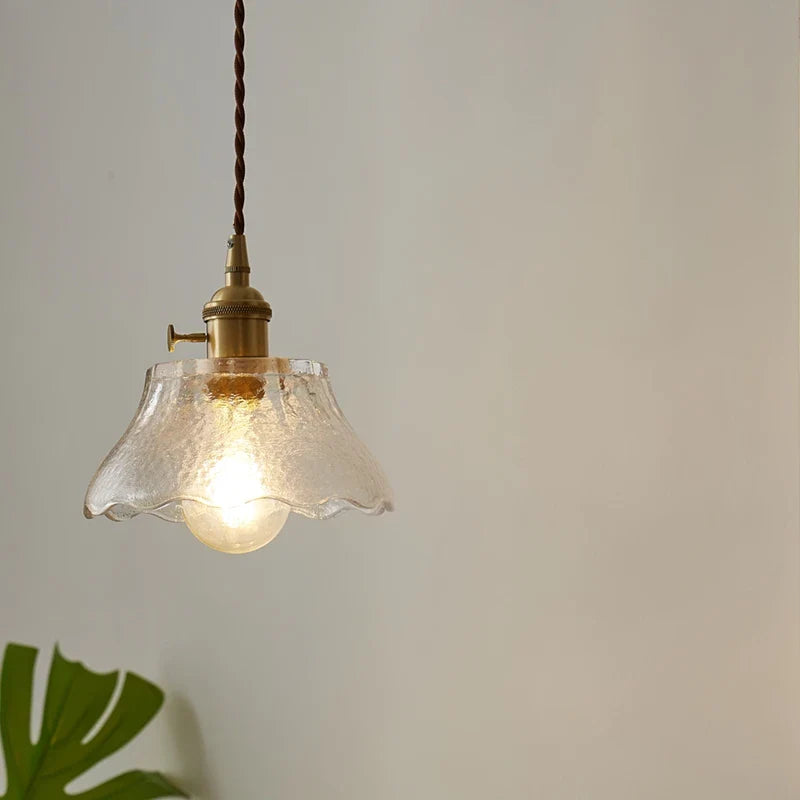 Afralia™ Copper Glass LED Pendant Lamp for Dining Living Room Bedroom Bar Nordic Style Hnaging Light