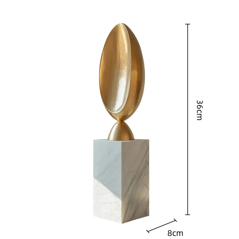 Afralia™ Golden Geometric Tree Hole Sculpture Ornaments for Home Decor
