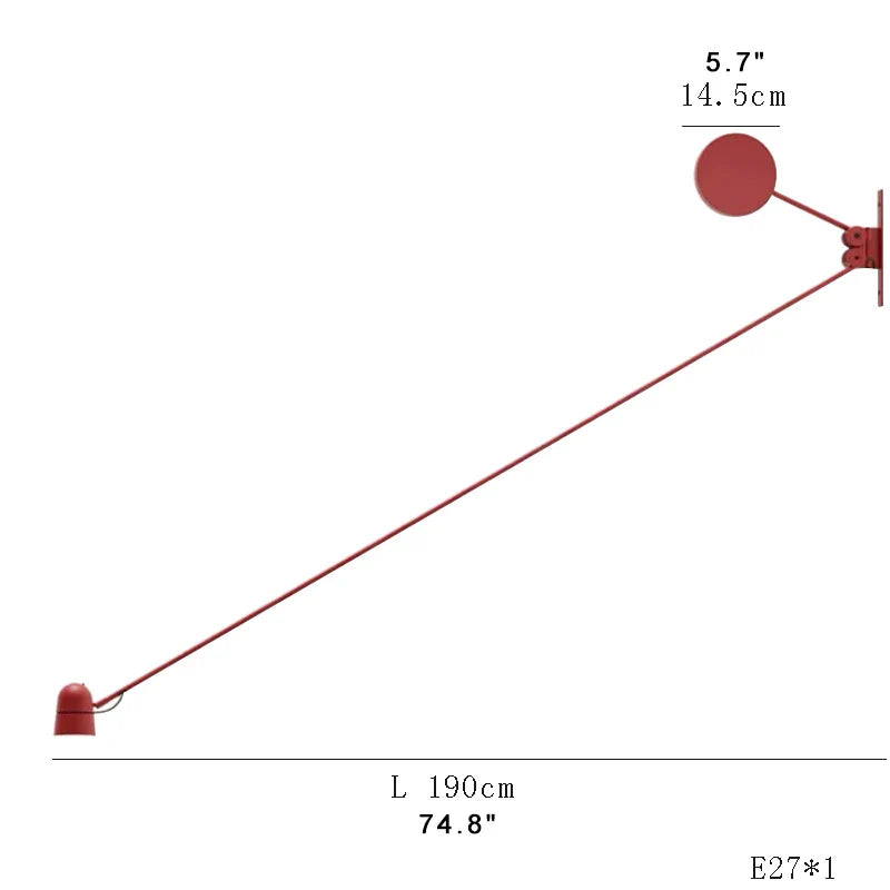 Afralia™ Adjustable LED Swing Arm Wall Sconce in Red/Black - Modern Lighting