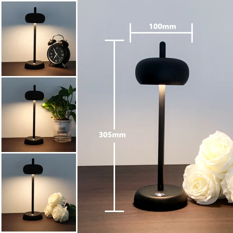 Afralia™ Rechargeable Circular LED Table Lamp - Portable Bedside & Desk Light