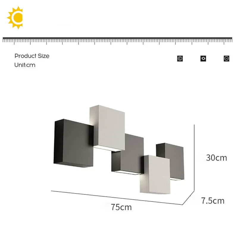 Afralia™ Geometric LED Wall Sconce Black White Light for Living Room Bedroom Hallway