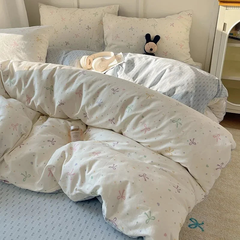 Afralia™ Cartoon Printed Cotton Bedding Set - Soft, Skin-Friendly Duvet Cover