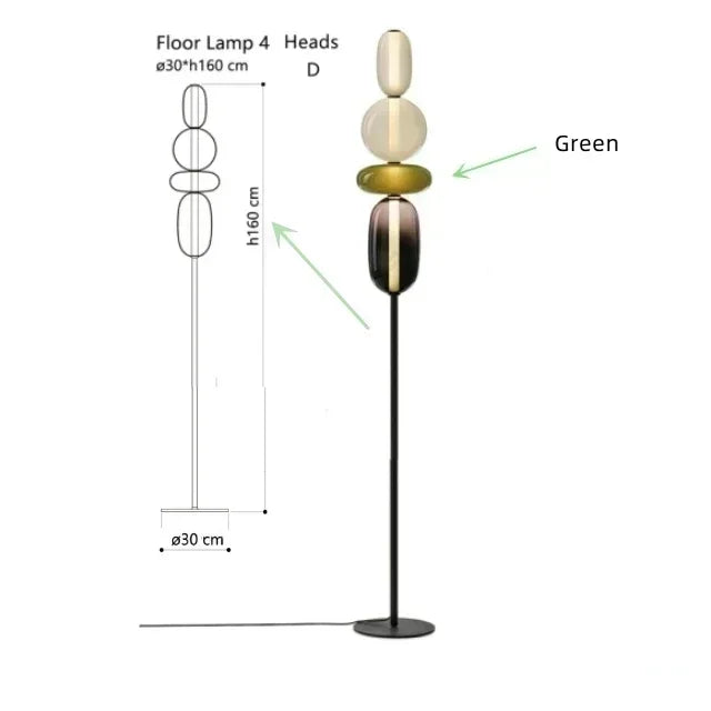 Afralia™ Glass Floor Lamp LED Table Light - Italian Design High Quality