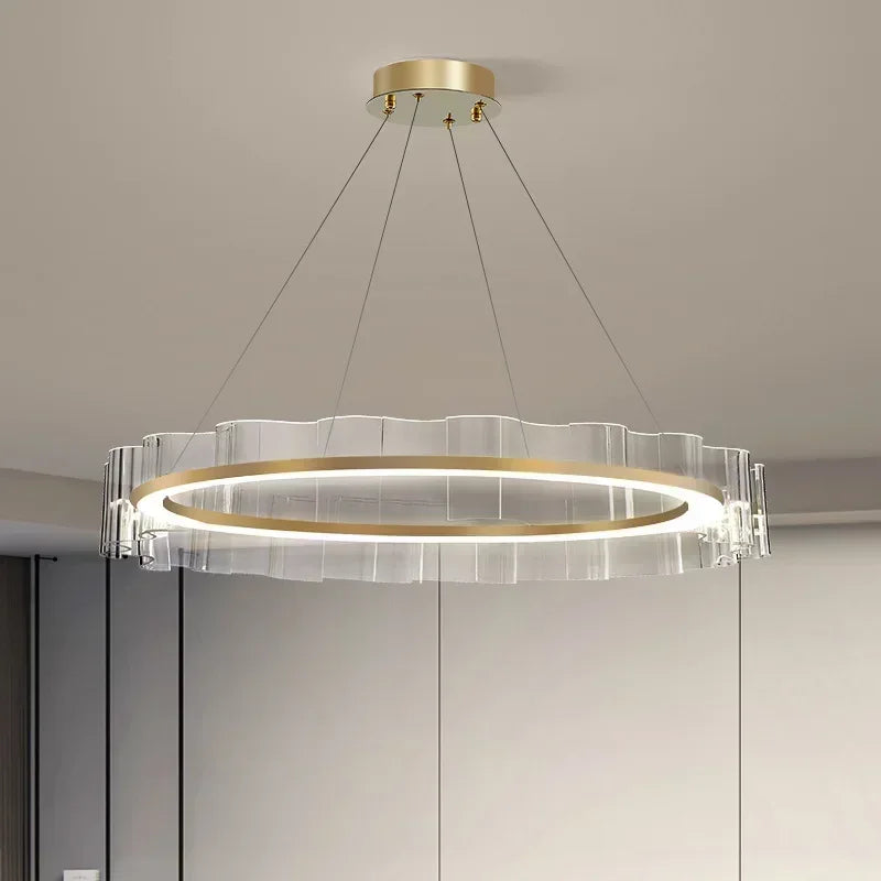 Afralia™ Nordic Luxury Wave Chandelier for Restaurant Bedroom Study Décor