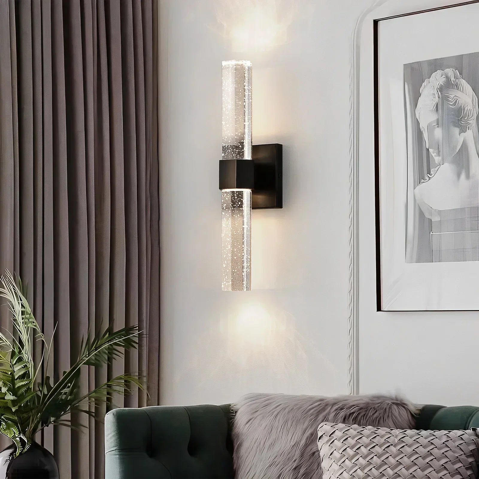 Afralia™ Bubble Crystal LED Wall Lamp: Modern Bathroom Living Room Bedroom Sconce Lighting