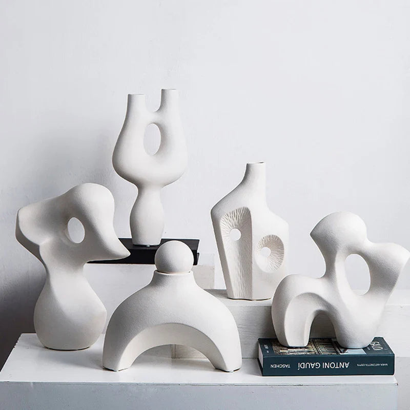Ceramic Abstract Sculpture Art Statue Decor for Home & Office by Afralia™