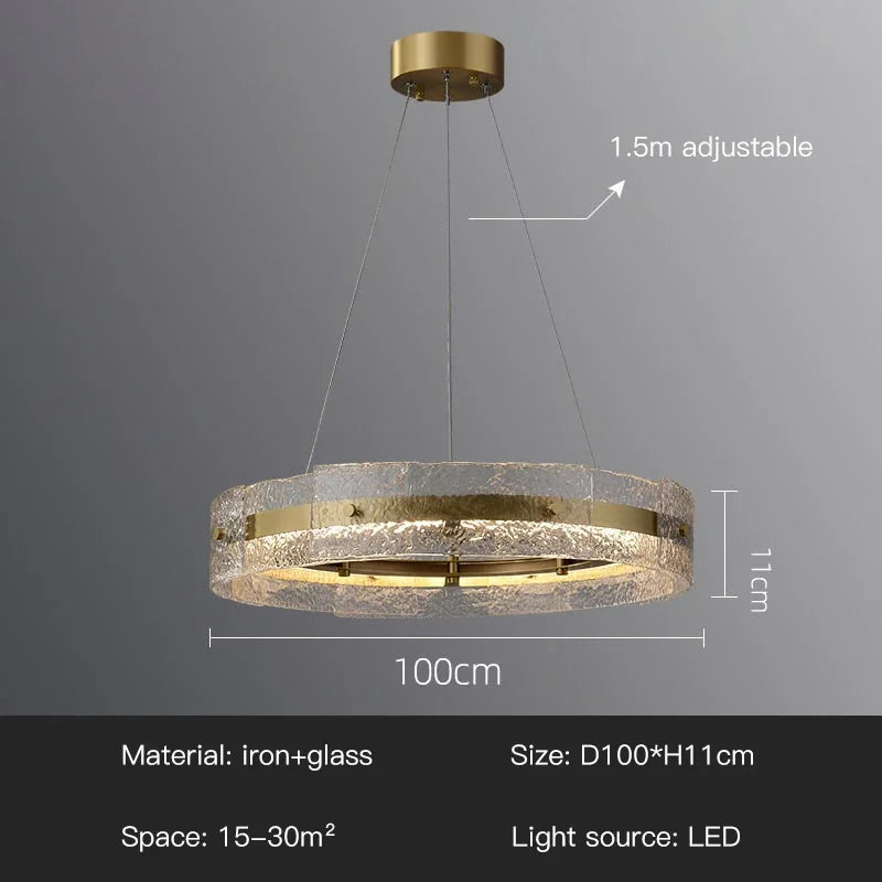 Afralia™ Modern Gold Metal Round Glass Ceiling Chandeliers for Luxurious Living Spaces