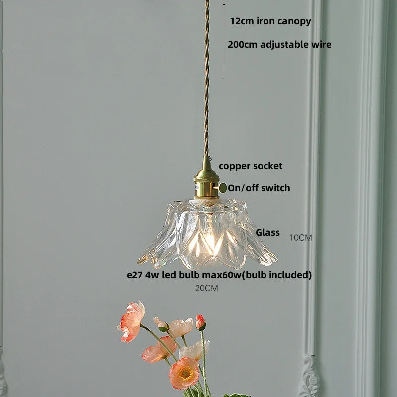 Afralia™ Nordic LED Pendant Light Clear Glass Dining Study Room Fixture
