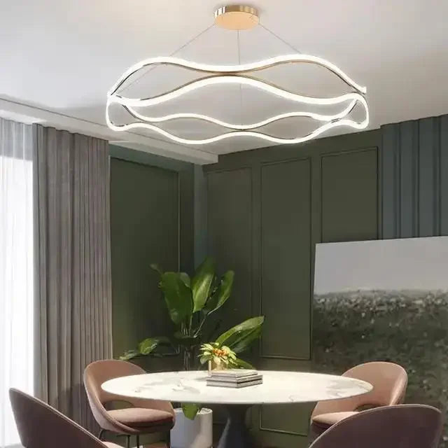 Afralia™ Luxury Ring LED Pendant Light Chandelier for Living Dining Bedroom Home Decor
