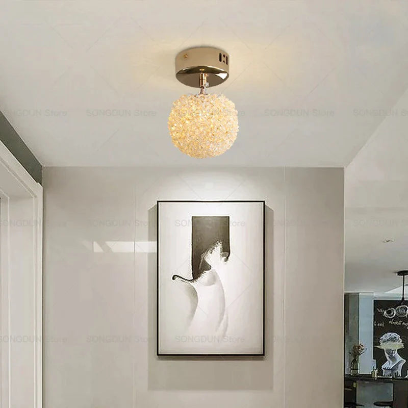 Afralia™ Crystal Round Room Chandelier - Elegant & Romantic Lighting for Modern Bedside Décor