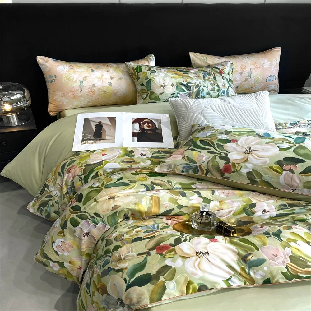 Afralia™ 1000TC Egyptian Cotton Bedding Set, Solid Color Sheets, Pillowcase, Blanket Cover, King Queen Europe Size