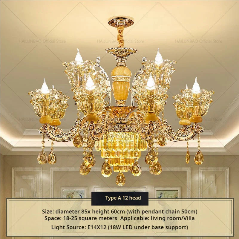 Afralia™ Luxury Crystal Chandelier for Living Room Dining Bedroom Hall Hotel