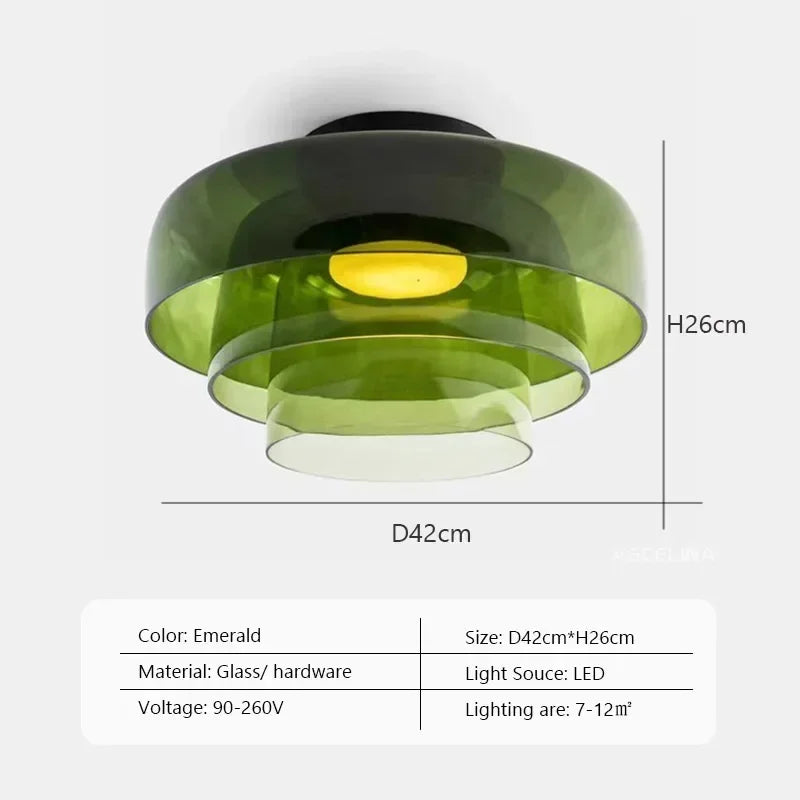 Afralia™ Nordic Glass Bowl LED Ceiling Light for Home Decor Luminaires
