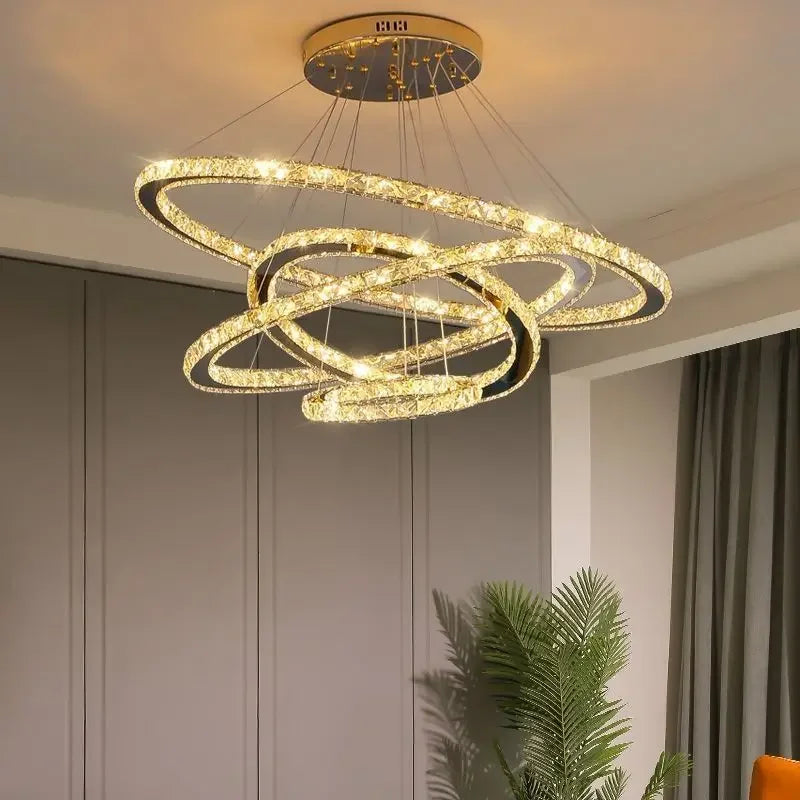 Afralia™ Modern Crystal Ceiling Chandelier Pendant Light for Home Decor Bedroom Living Room