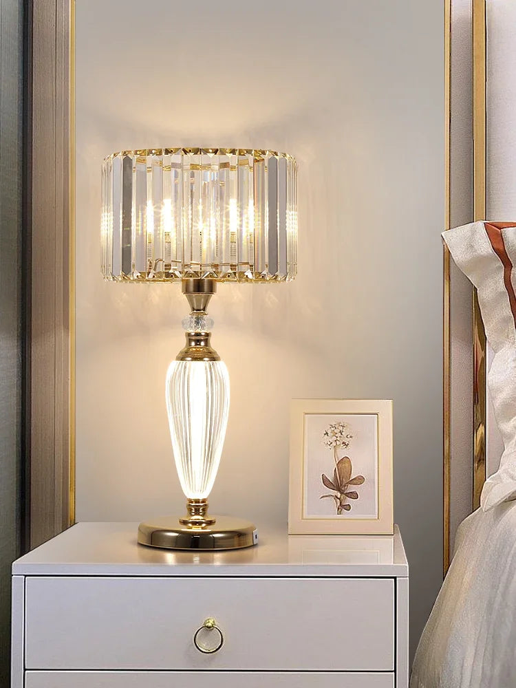 Afralia™ Crystal Desk Lamp: Modern High-End Decorative Bedside Light