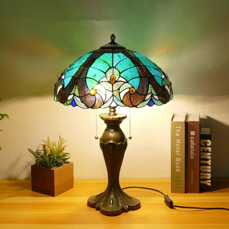 Afralia™ Stained Glass Tiffany Table Lamp for Luxurious Living Spaces