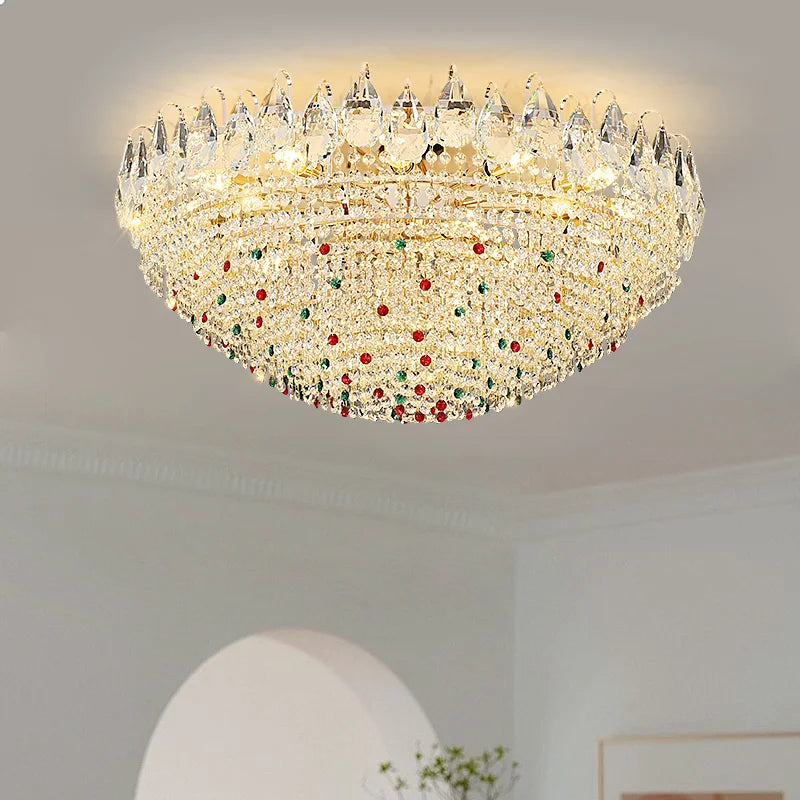 Afralia™ French Crystal Chandelier Creamy Style Modern Living Room Lighting