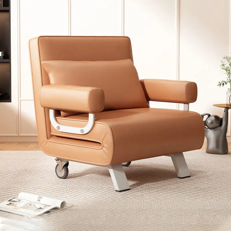 Afralia™ Luxury Modern Folding Sofa Bed Single Lounge Chair Elegant Apartment Recliner