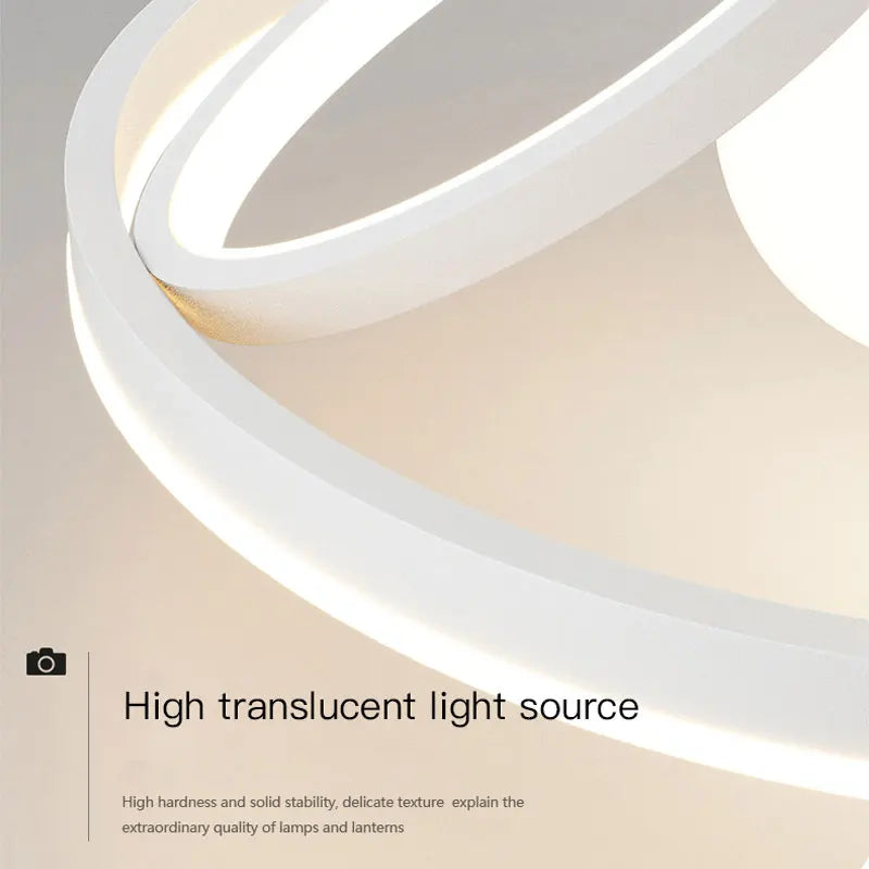 Afralia™ LED Ceiling Chandelier: Modern Nordic Rings Pendant Light Fixture for Living Room & Bedroom