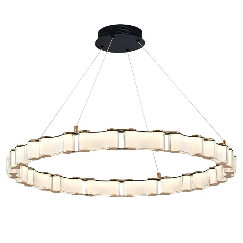 Afralia™ LED Chandelier: Modern, Acrylic, Round Rings Hanging Lamp for Dining Room and Kitchen