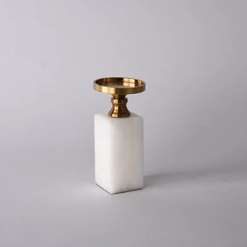 Afralia™ Marble & Metal Candle Holders: Elegant Centerpieces for Wedding, Christmas, Home Decor