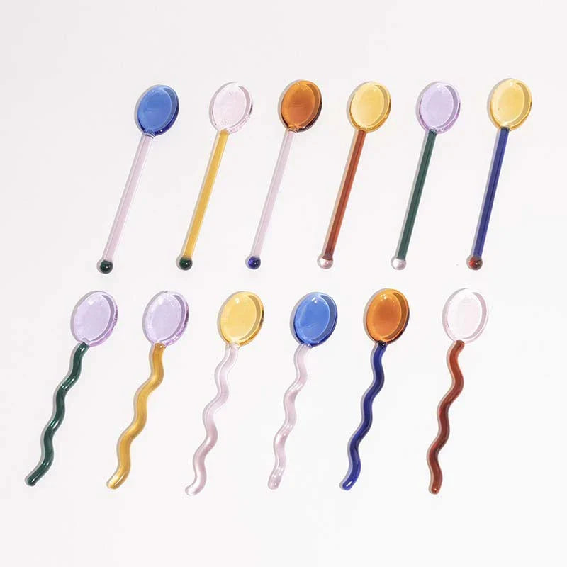 Afralia™ Glass Mixing Spoons: Stylish Tableware for Beverages, Fruit Juice, Coffee & More