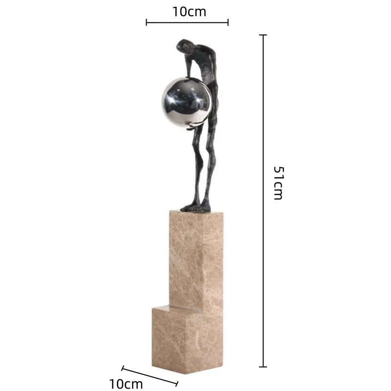 Afralia™ Gymnast Metal Handicraft Figure Home Decor Figurine Table Sculpture Accessory