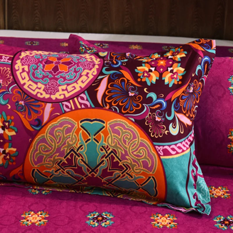 Afralia™ Bohemian Ethnic Print Bedding Set: Soft, Breathable Duvet Cover Kit for All Seasons
