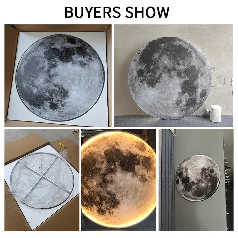 Afralia™ Creative Moon Earth LED Wall Lamp for Modern Living Spaces